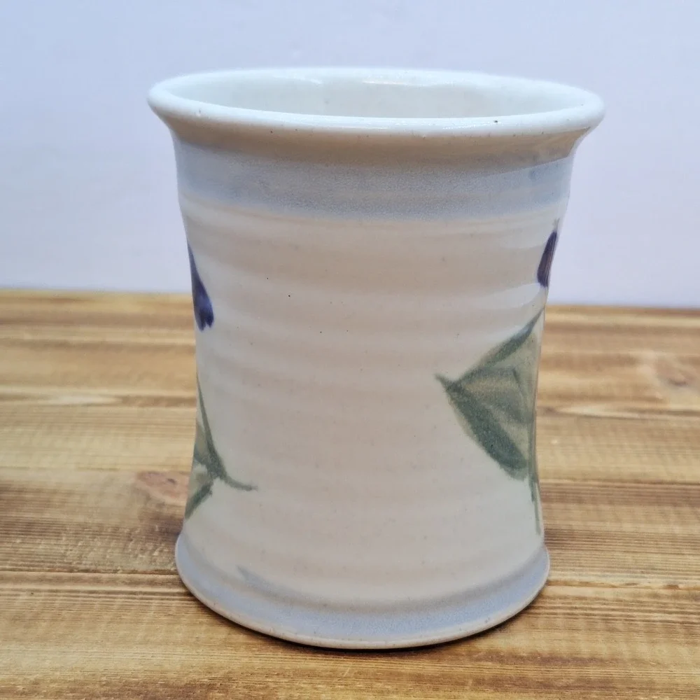 Pottery Crock Jar Vase Handmade Flowers Pencil‎ Holder Utensil Mini 4